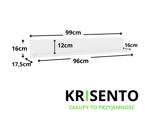 Półka 100 cm POL-1106-BIEL-MAT