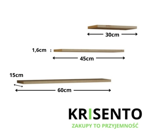 Polki na sciane dąb artisan POL-1102-ART