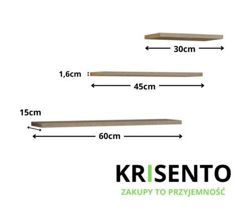 Półki na ścianę do pokoju POL-1102-SON