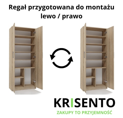 Regał biurowy zamknięty dąb sonoma RE-1427-SON