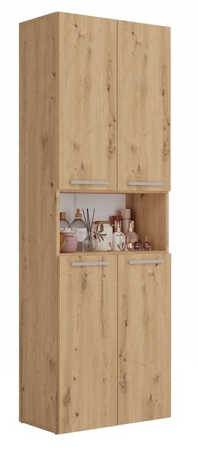 Regał łazienkowy z koszykami dąb LAZ-1321-ART