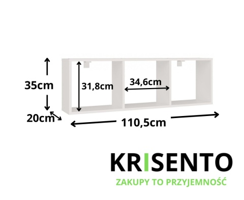 Regał ścienny POL-1107-BIEL-MAT