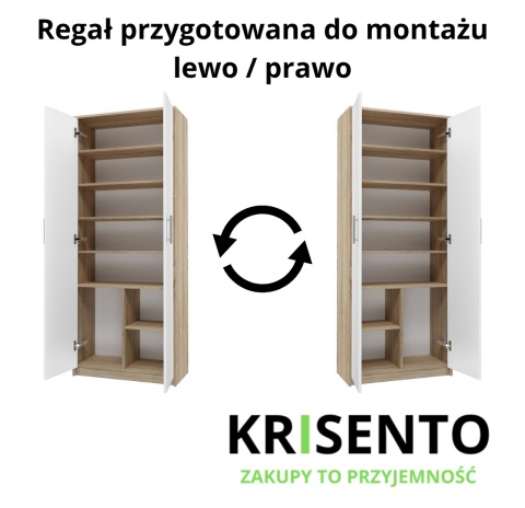 Regał zamknięty z półkami RE-1427-SON-BIEL