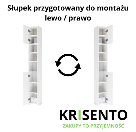 Słupek łazienkowy 25 cm LAZ-1338-BIEL-MAT
