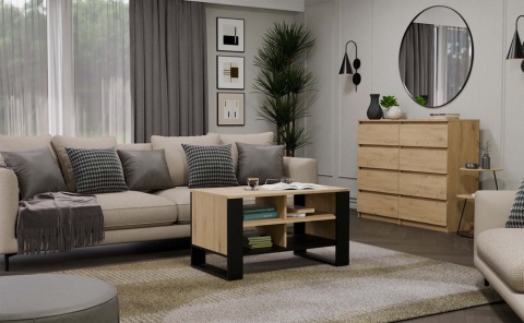 Stolik kawowy lamele STOL-830-ART-CZERN-LAM