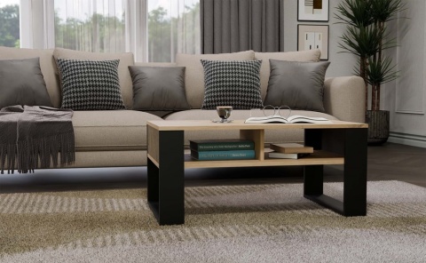 Stolik kawowy z lamelami STOL-804-ART-CZERN-LAM