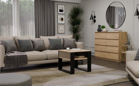 Stolik z lamelami STOL-832-ART-CZERN-LAM