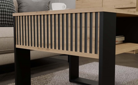 Stolik z lamelami STOL-832-ART-CZERN-LAM