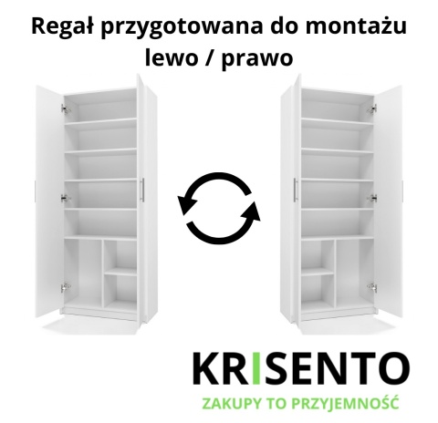 Szafa regał zamknięty RE-1427-BIEL-MAT