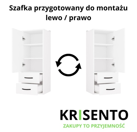 Szafka łazienkowa wisząca biała LAZ-1334-BIEL-MAT