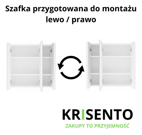 Szafka łazienkowa wisząca z lustrami LAZ-1336-BIEL