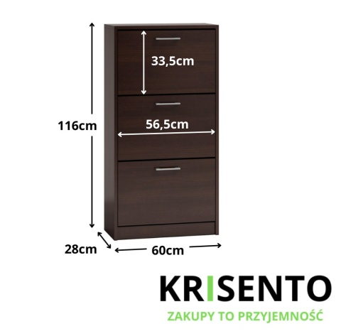 Szafka na buty uchylna wenge BUT-201-WEN