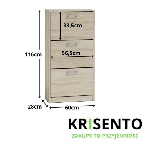 Szafka na buty zamykana dąb sonoma BUT-201-SON