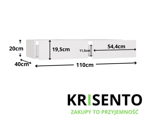 Wisząca toaletka TOA-1609-BIEL-MAT