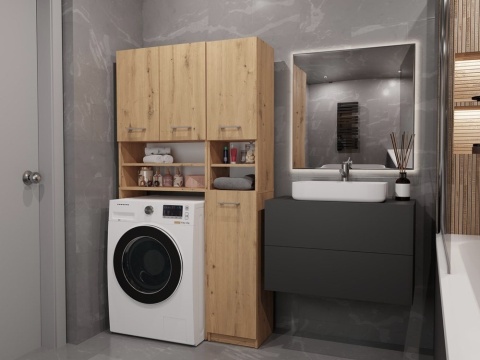 Zestaw mebli do łazienki dąb artisan LAZ-1307-ART