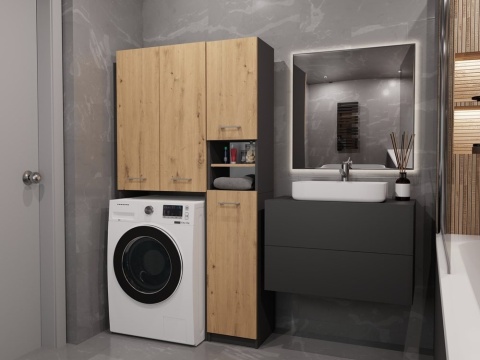 Zestaw mebli do małej łazienki LAZ-1308-ANT-ART