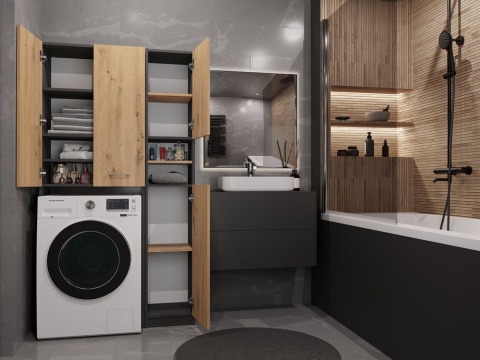 Zestaw mebli do małej łazienki LAZ-1308-ANT-ART