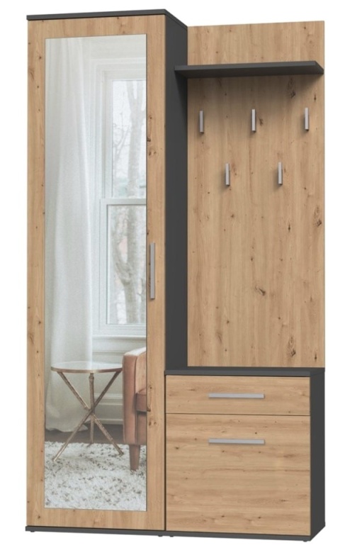 Duża garderoba antracyt - dąb artisan GAR-104-ANT-ART