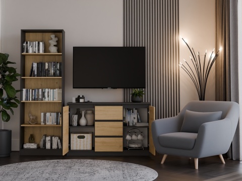 Komoda duża do salonu KOM-912-ANT-ART