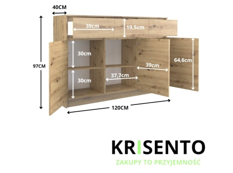 Komoda nowoczesna dąb artisan KOM-915-ART