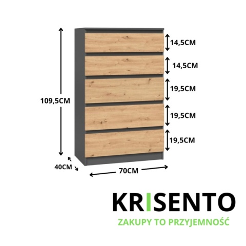 Komoda nowoczesna do salonu KOM-903-ANT-ART
