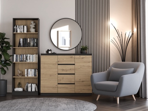 Komoda z szufladami i drzwiczkami KOM-913-ANT-ART