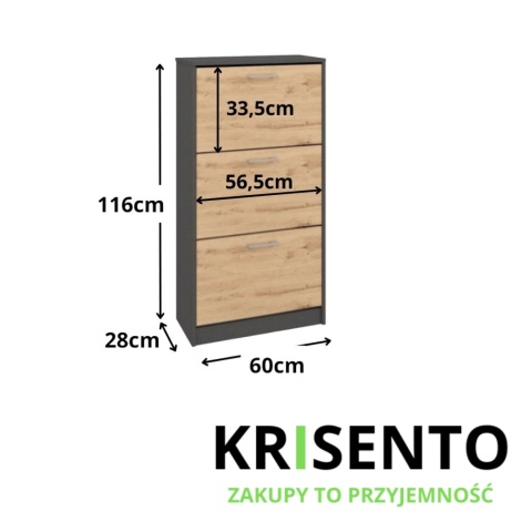 Pojemna szafka na buty BUT-201-ANT-ART
