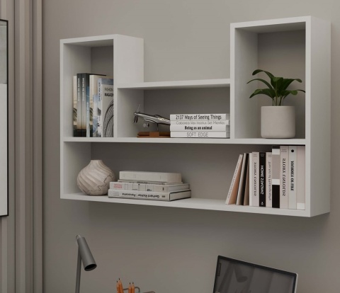 Półka regał wiszący POL-1105-BIEL-MAT