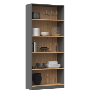 Regał 80 cm antracyt - dąb artisan RE-1404-ANT-ART