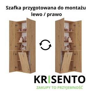 Regał łazienkowy z koszem na pranie LAZ-1320-ART