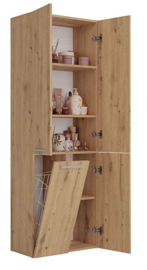 Regał łazienkowy z koszem na pranie LAZ-1320-ART