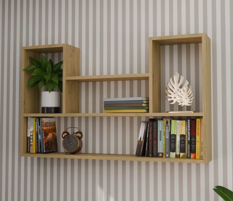Regał na książki na ścianę dąb artisan POL-1105-ART