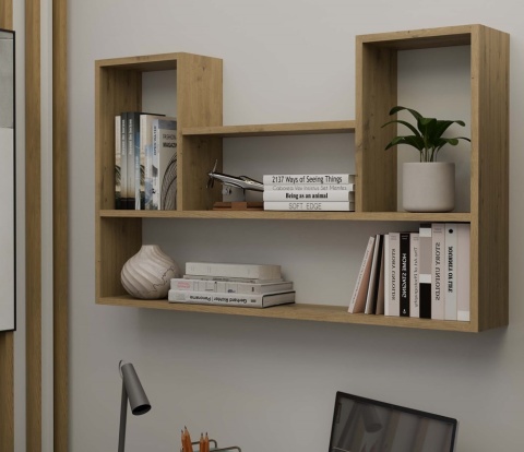 Regał na książki na ścianę dąb artisan POL-1105-ART