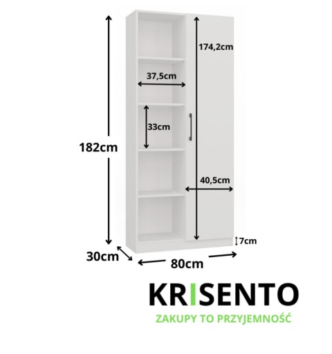 Regał półzamknięty 10 półek RE-1426-BIEL-MAT