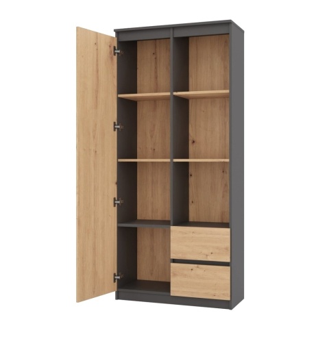 Regał z półkami i drzwiczkami RE-1425-ANT-ART