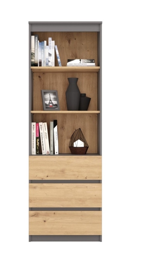 Regał z szufladami antracyt - artisan RE-1424-ANT-ART