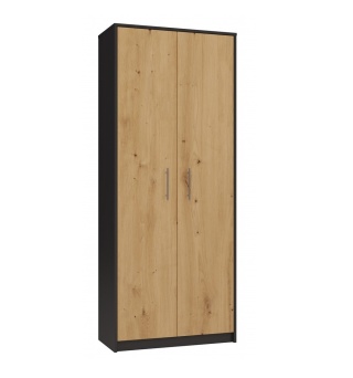 Regał zamknięty antracyt - dąb RE-1427-ANT-ART