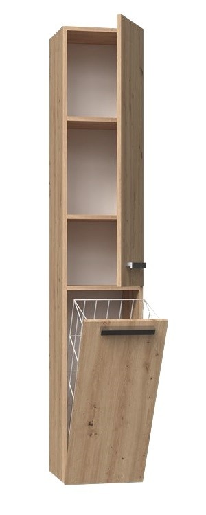Slupek lazienkowy z koszem dąb artisan LAZ-1316-ART