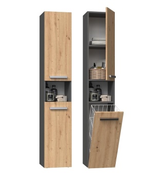 Słupek łazienkowy z koszem na pranie 30 cm LAZ-1315-ANT-ART