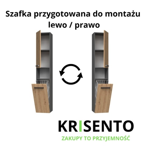 Słupek łazienkowy z koszem na pranie 30 cm LAZ-1315-ANT-ART
