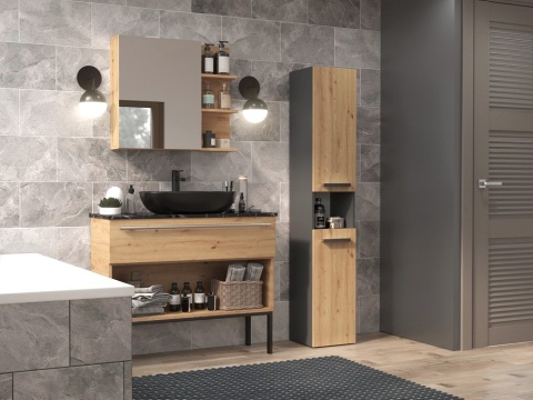 Słupek łazienkowy z koszem na pranie 30 cm LAZ-1315-ANT-ART