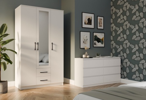 Szafa 3 drzwiowa biała 120 cm SZAF-1005-L-BIEL-MAT