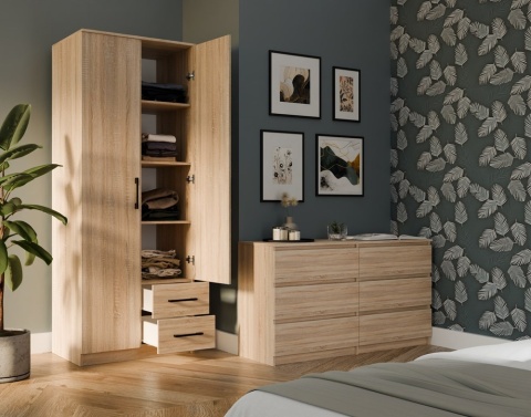 Szafa 80 cm z drążkiem i półkami SZAF-1004-SON