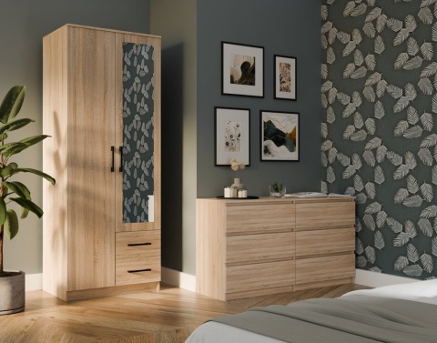 Szafa 80 cm z drążkiem i półkami SZAF-1004-SON