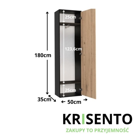 Szafa na kurtki i buty 50cm SZAF-1003-ANT-ART