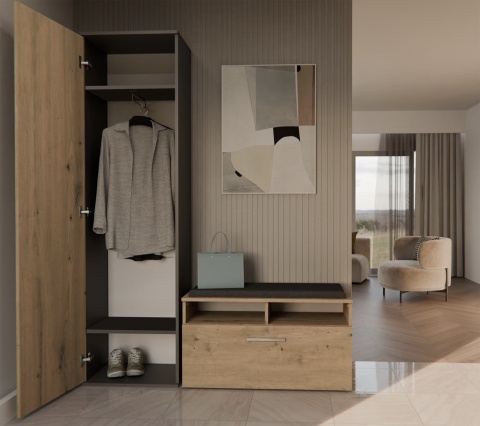 Szafa na kurtki i buty 50cm SZAF-1003-ANT-ART