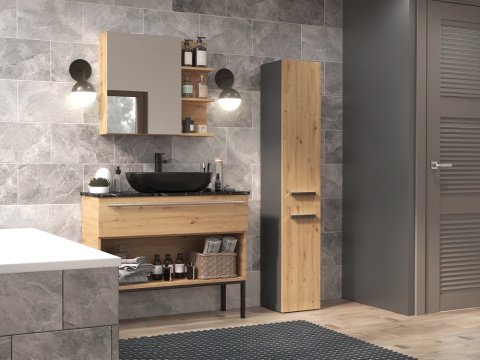 Szafka do łazienki z koszem na pranie LAZ-1316-ANT-ART