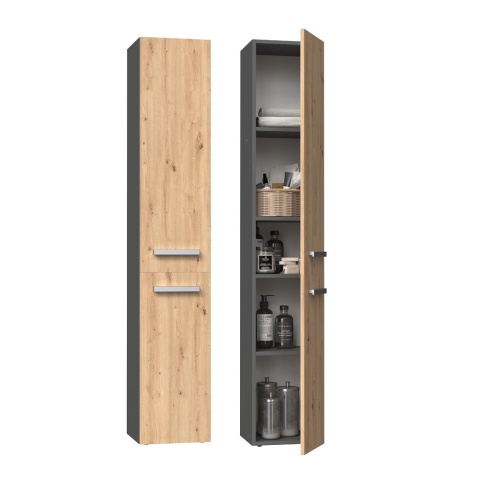 Szafka łazienkowa 30 antracyt - dąb artisan LAZ-1314-ANT-ART