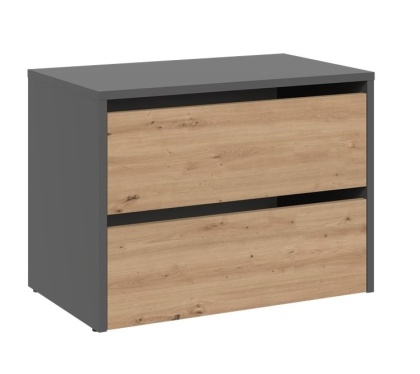 Szafka na buty niska antracyt - dąb artisan BUT-204-ANT-ART