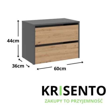 Szafka na buty niska antracyt - dąb artisan BUT-204-ANT-ART